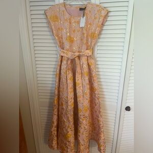 Abbey Glass full length formal gown - belt & pockets - size M - NWT